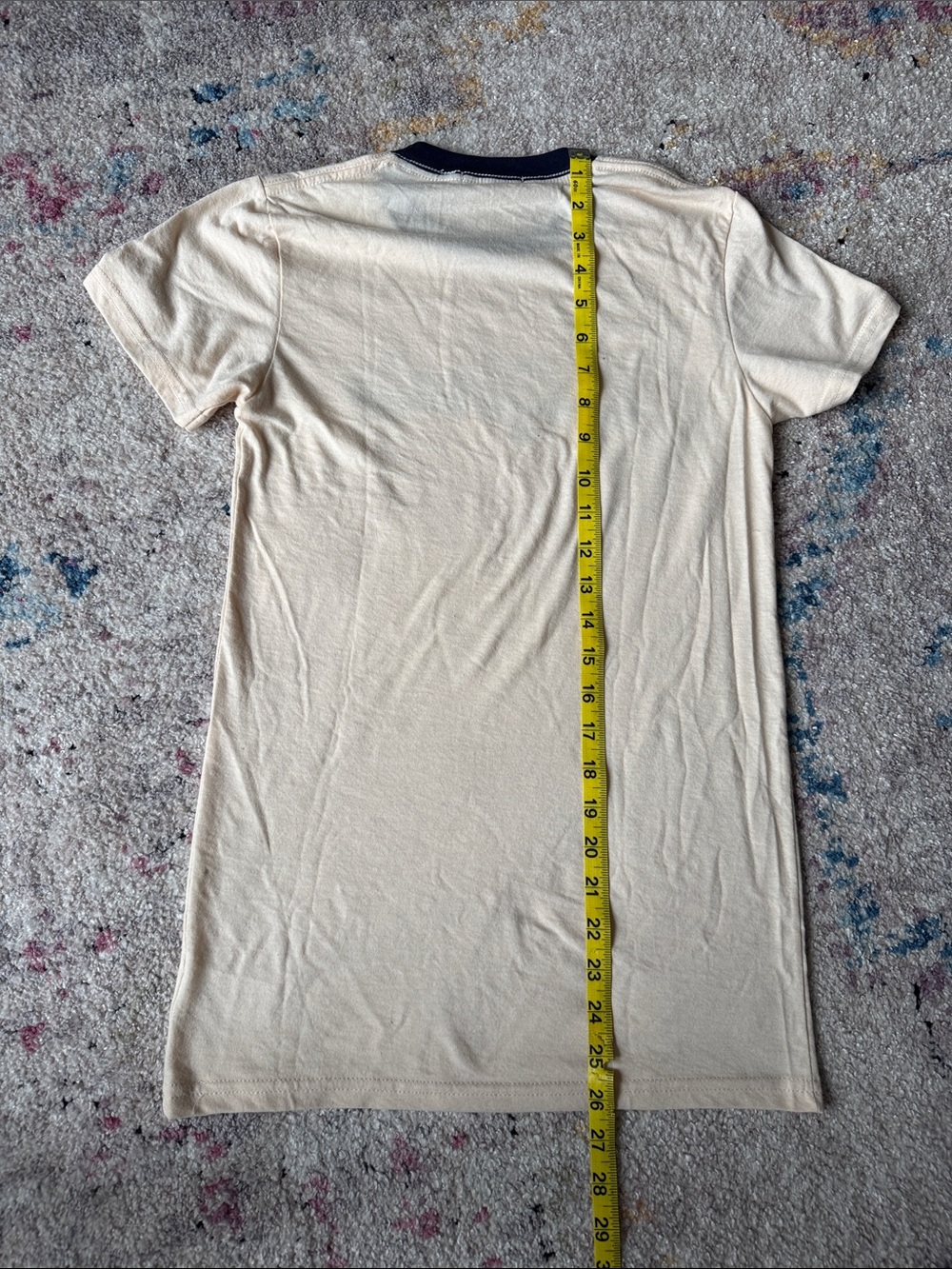 California Script Ringer Tee - Cream with Navy - Picture 6 of 6